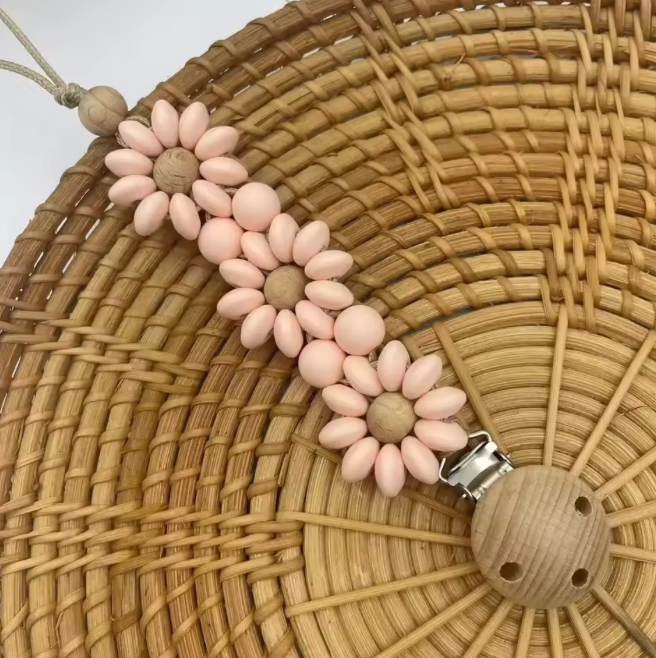 Silicone & Wood Pacifier Clip