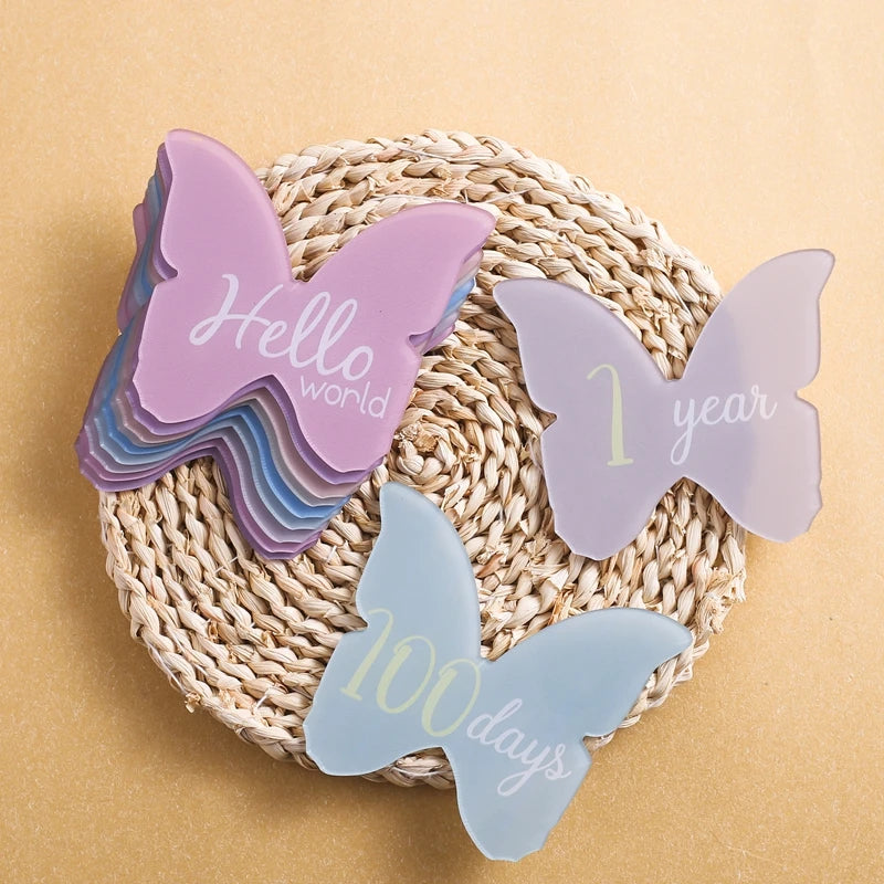 Butterfly Acrylic Milestone Card Sign Set