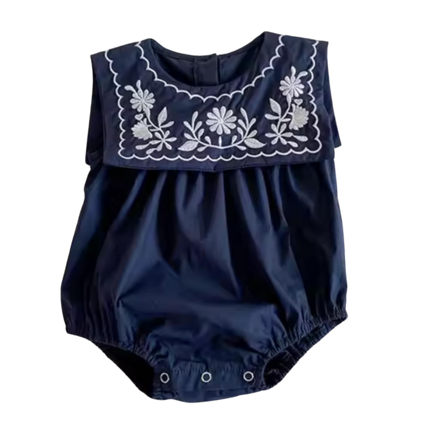 Carine Embroidered Bib Front Top