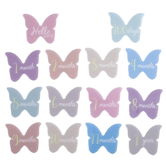 Butterfly Acrylic Milestone Card Sign Set