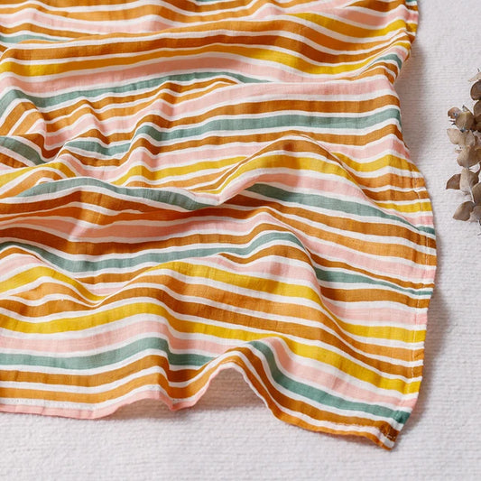 Colorful Stripe Printed Muslin Swaddle