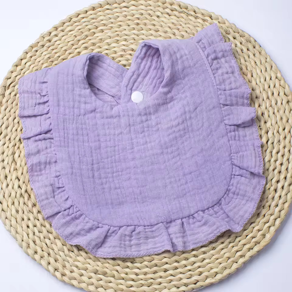 Solid Ruffle Trimmed Bib